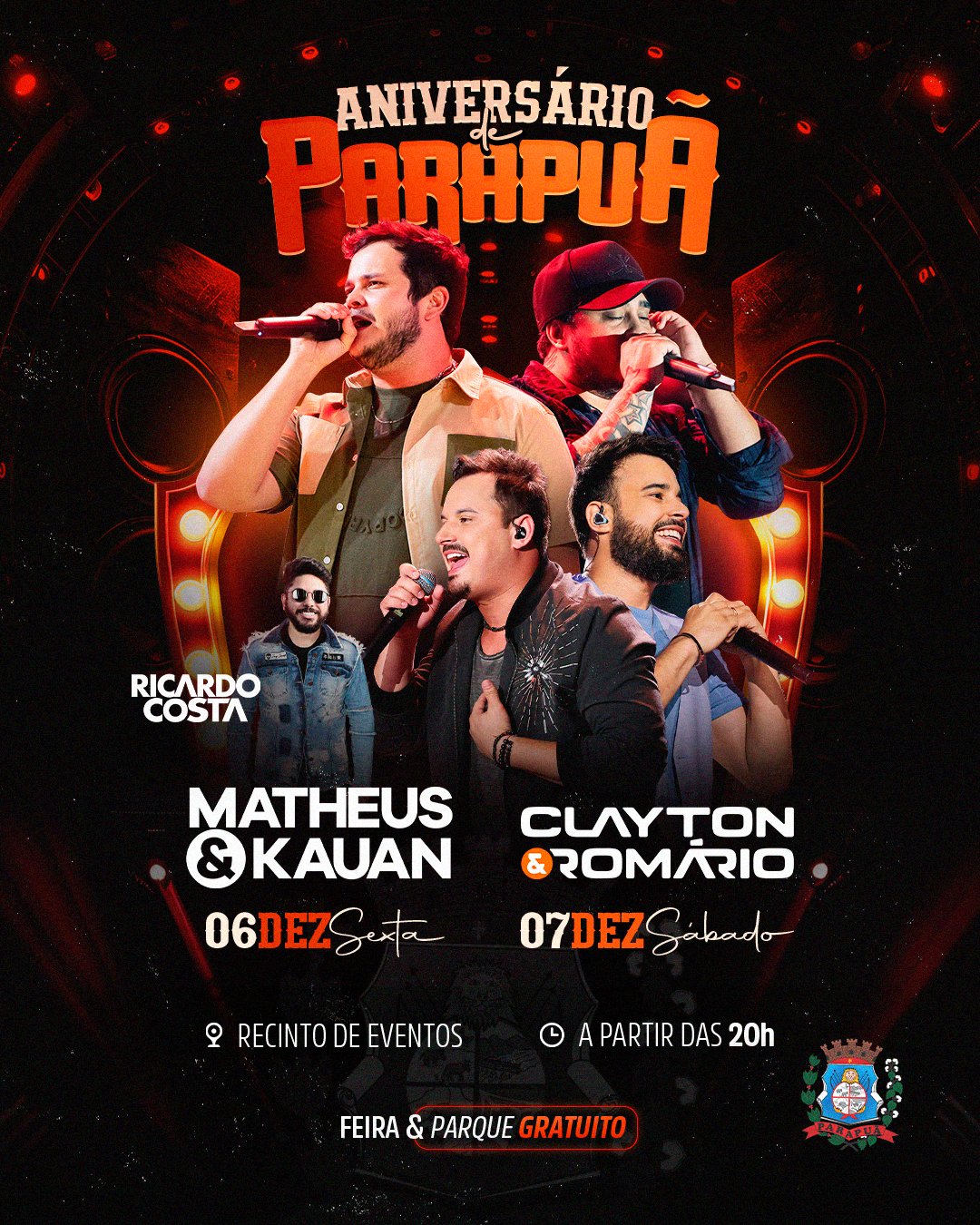Parapuã comemora 79 anos com shows e feira do artesão