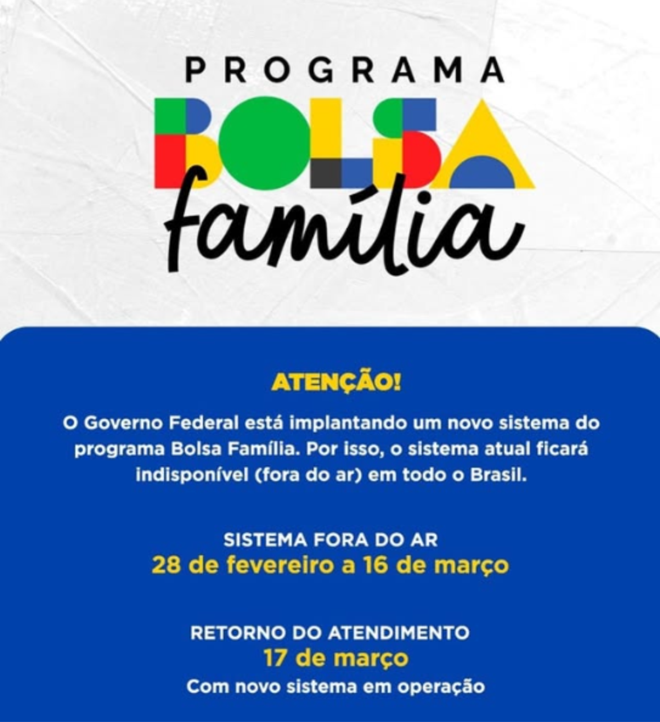 ?? ATENÇÃO! ?? Cadastro Bolsa Família